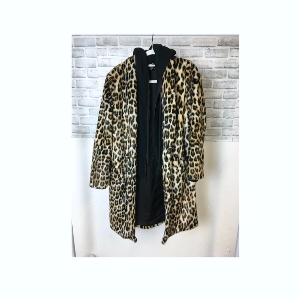 Alice + Olivia Leopard Faux Fur Coat